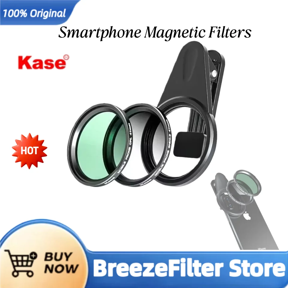 

Kase 41mm Magnetic CPL Polarizer and Soft GND1.2 Filter Kit for iPhone 16 15 14 13 12 11 XR X XS, Samsung Android Smartphone