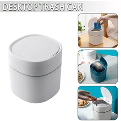 Desktop Trash Mini Press Type Pop-up Lid Sanitary Bin Garbage Miscellaneous Items Convenient For Home Office Use Trash