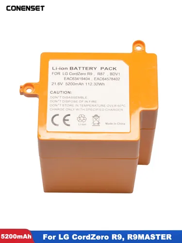 LG CordZero R87 BDV1 R9 R9MASTER 로봇 진공 청소기 EAC용 21.6V 5200mAh 충전식 배터리 63419402   EAC 63419403   EAC 63419404