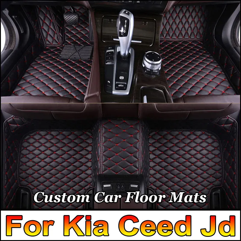 Car Floor Mat For Kia Ceed Jd 2014 2015 2016 2017 2018 2019 2020 Man Non-Slip Luxury Woman Foot Pad Auto Interior Rugs Accessory