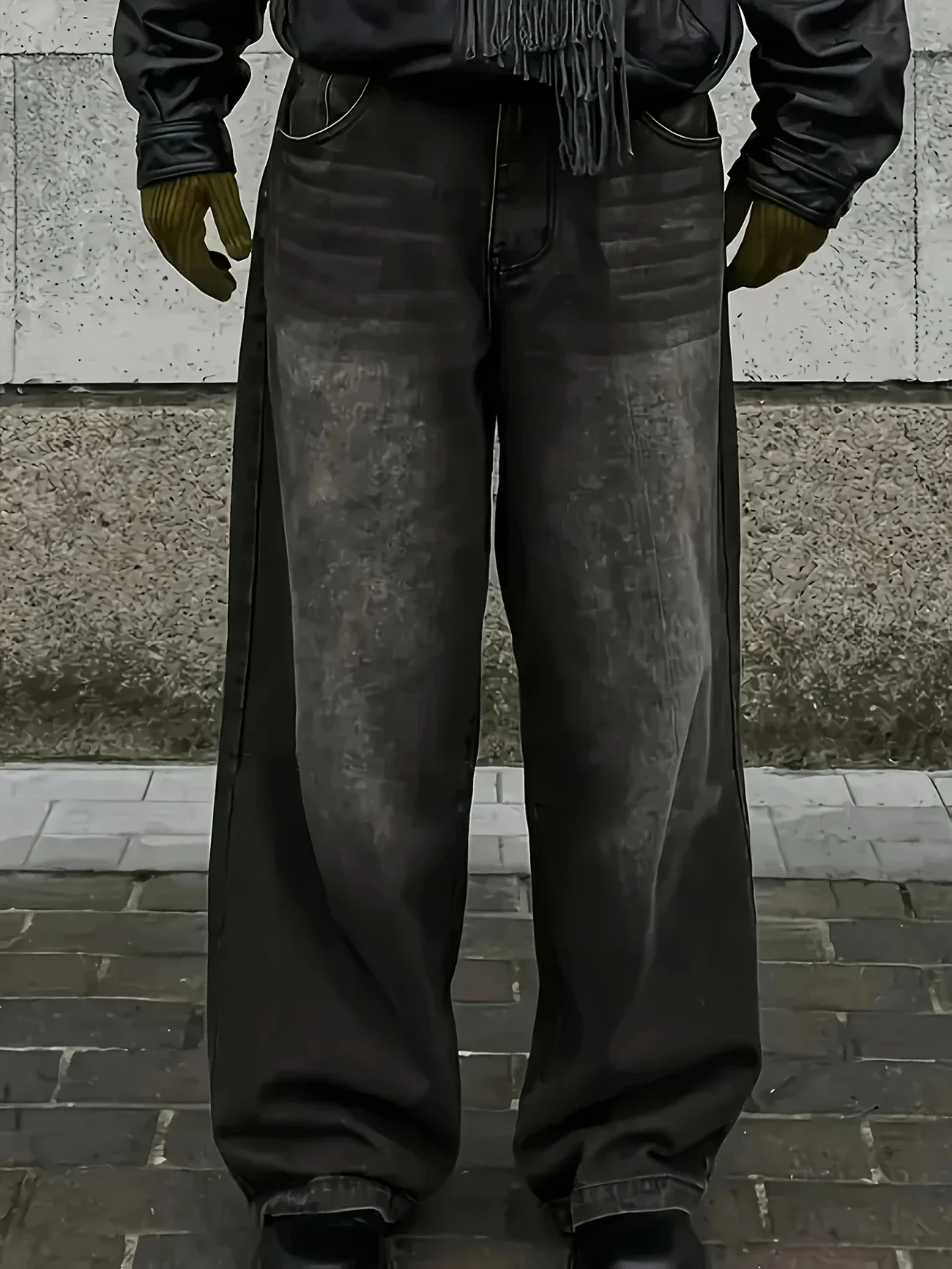 

Men'S Skinny Fit Wide Leg Jeans, Men'S Stylish Comfy Denim Pants, Versatile For Four Seasons