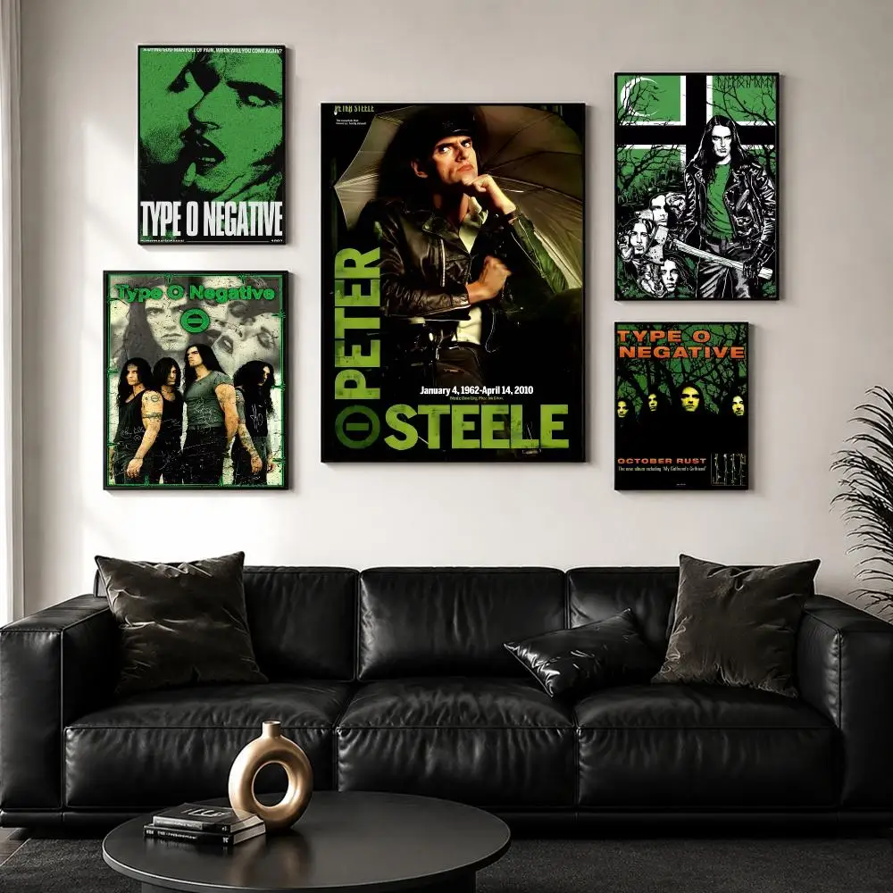 Rock Band T-Type O N-Negative Poster Decorative Wall Art Stickers Mural Photo Print for Home Living Room Hallway Decor