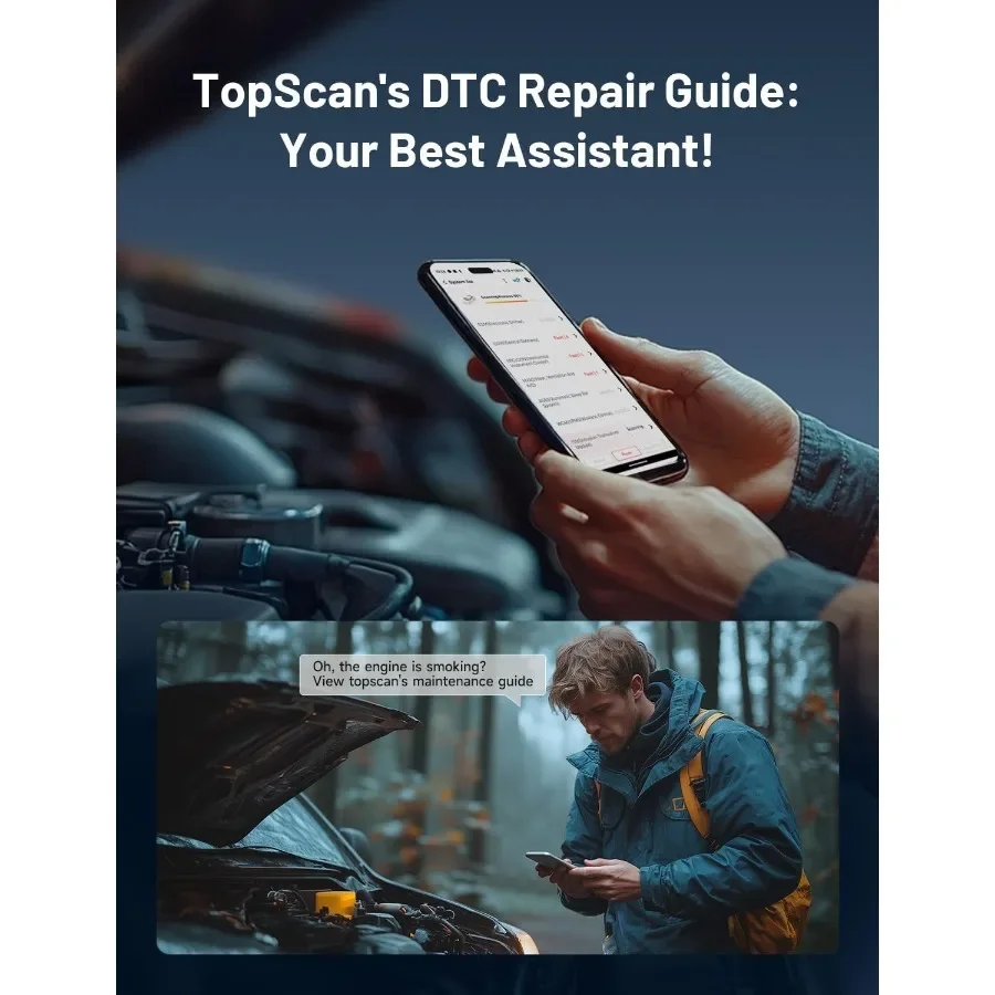 TopScan Lite OBD2 Scanner Strumento diagnostico wireless bidirezionale Bluetooth per veicoli iOS Android con completo