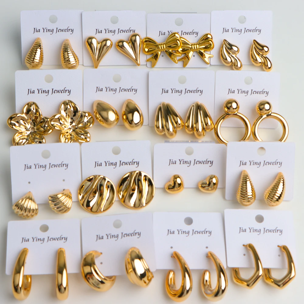 10Pairs/Lot Fashion Classic Vintage New Design Irregular Geometric Earrings For Women Mix Style Accessories Party Jewelry Gifts