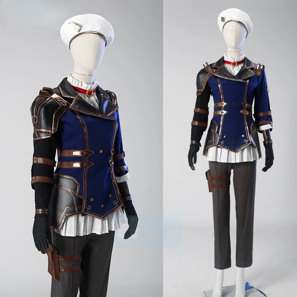 Customized  Season 2 Game Caitlyn Kiramman Cosplay Costume Policer Uniform Pants Jacket Halloween Christmas Gift Cos Convention