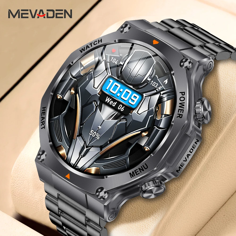 

MEVADEN 2025 Новый 1,7-дюймовый экран Bluetooth Call Смарт-часы Мужчины Спорт на открытом воздухе Фитнес-трекер Монитор здоровья Смарт-часы 800 мАч