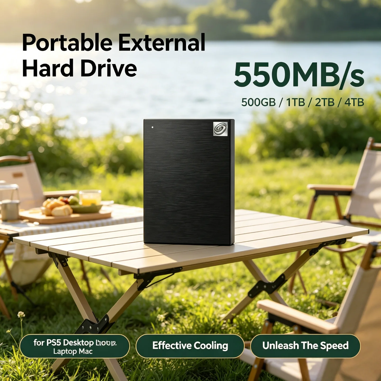 Portable Hard Drive 2.5 Inch USB3.0 Black Large Capacity External HDD for Laptop Office Data Recovery 500GB 1TB 2TB 4TB
