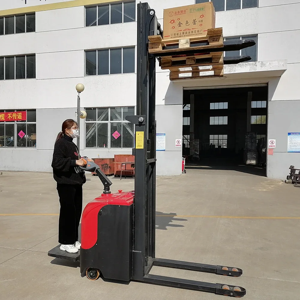YG Customized CDD12 1.2 Ton 3m 4.5m Pallet Lift Electr Stacker Forklift Pallet Stacker