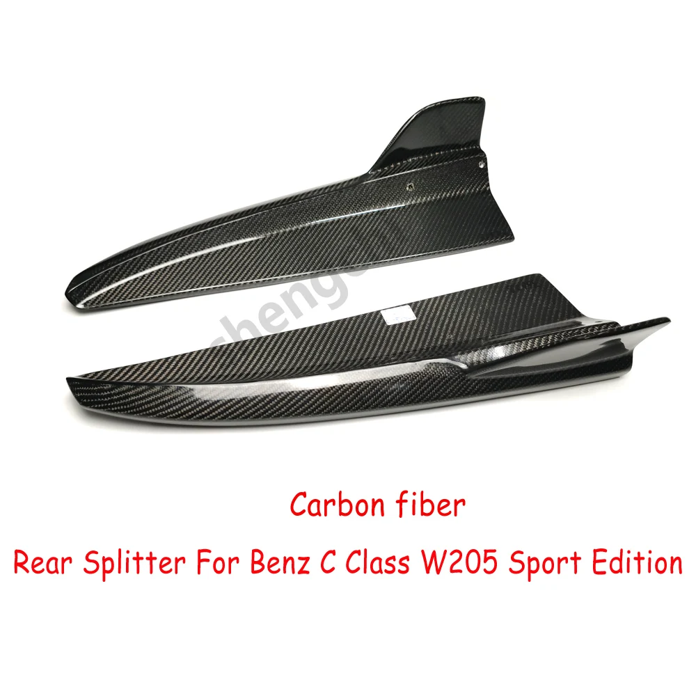 W205 Carbon Fiber Rear Bumper Canards Side Splitter For Benz C Class C205 Sport Edition C160 C180 C200 C260 C300 Car Accessories