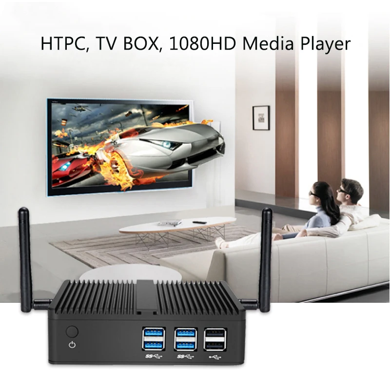 Komputer Minipc Dubai Celeron Core I3 I5 Linux Arm Tanpa Kipas Mini Motherboard Desktop Barebone PC Portabel Pribadi