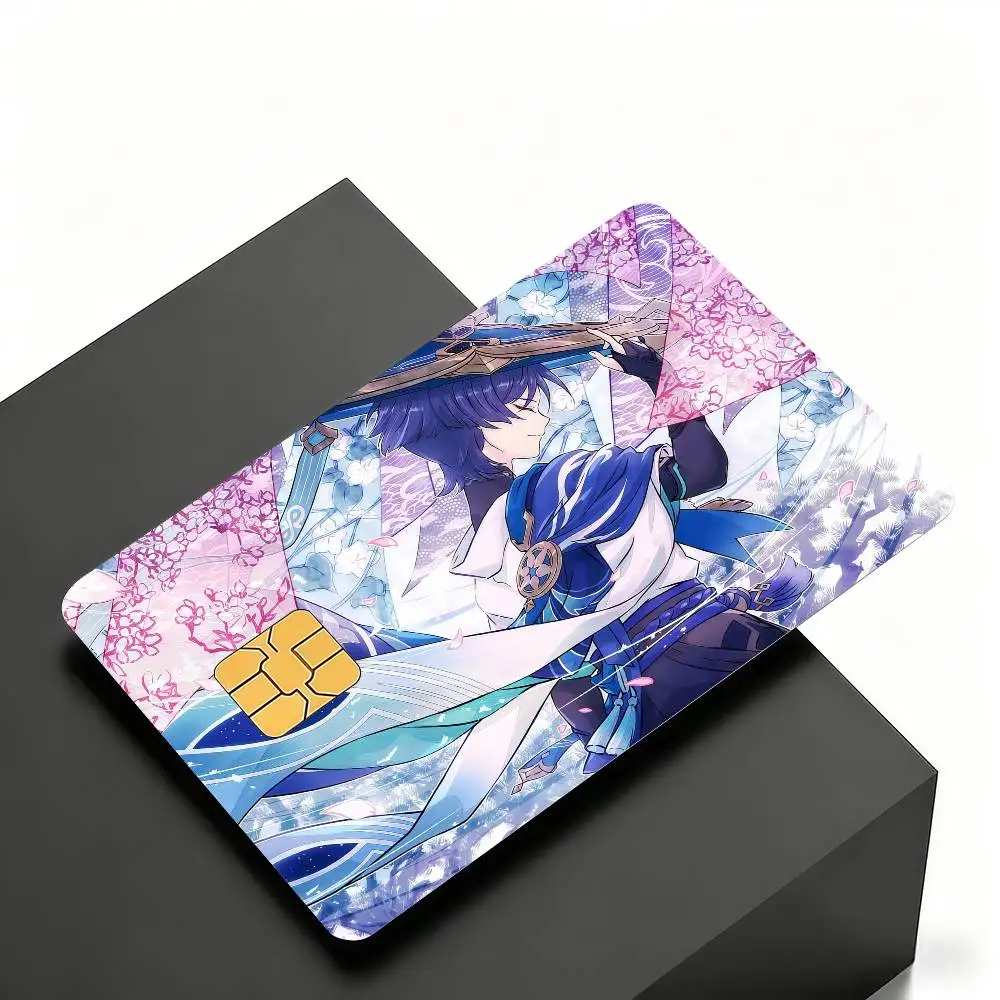 Genshin Impact Scaramouche Wander Kreditkarten-Skin-Aufkleber 4er-Set Folie Bus-Pass Frontdekoration Bank-Debitkarten Wasserdicht – Detail 10