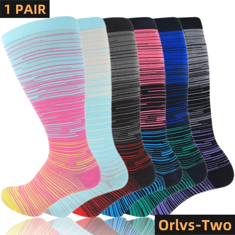 2XL-7XL Plus Size Compression Socks for Women Men 20-30 mmHg Wide Calf Extra Large Knee High Flight Sock for Circulation Support