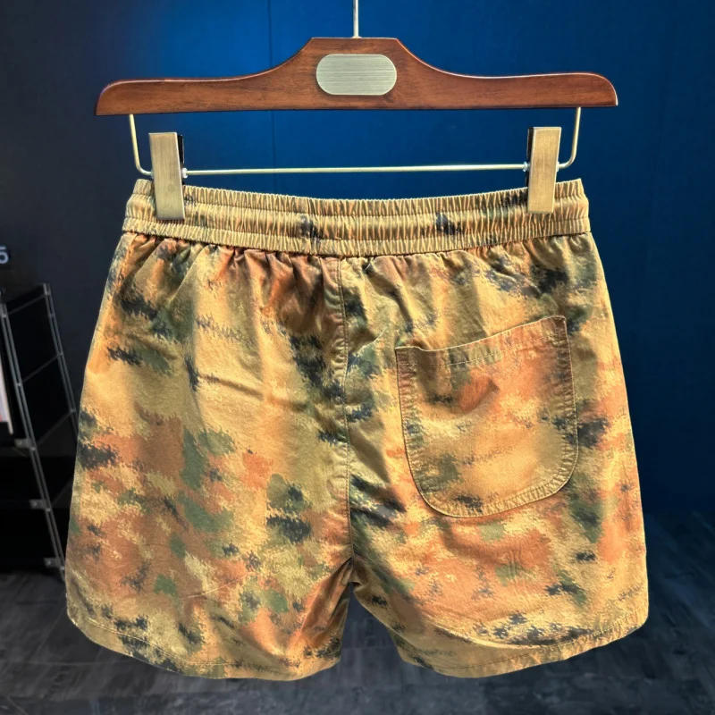 2025 Summer New Three Four Leg Pants for Men Outdoor Sports Fast Drying Breathable Fashion Camo Printed Beach Casual Shorts