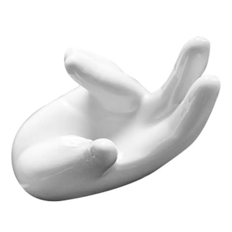 YD61 1 Piece White Ceramic Handcrafted Hand Holder Support Stand For 6 Holes/ 12 Holes Ocarina Ceramic Base Finger Holder