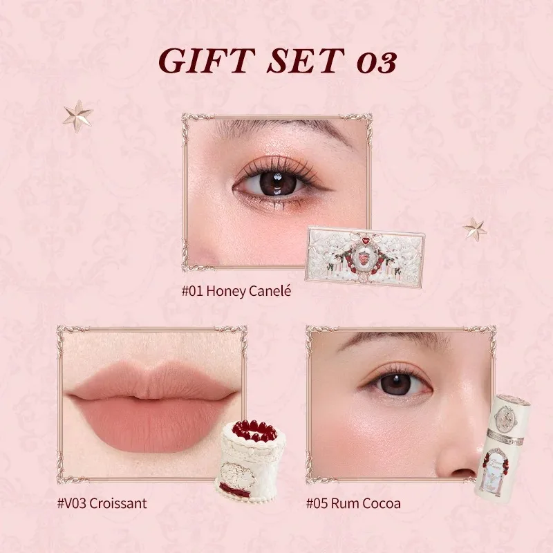 مجموعة مكياج فلاور نوز سترابيري كيوبيد كوليكشن مجموعة هدايا مكياج تشمل لوحة مكياج كريم شفاه سائل أحمر خدود نباتي