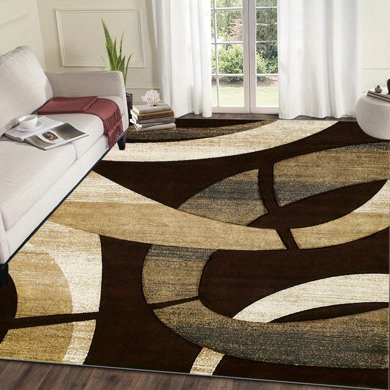Home Office Cozy - uxury Abstract Swirl Carpet Golden Ribbon