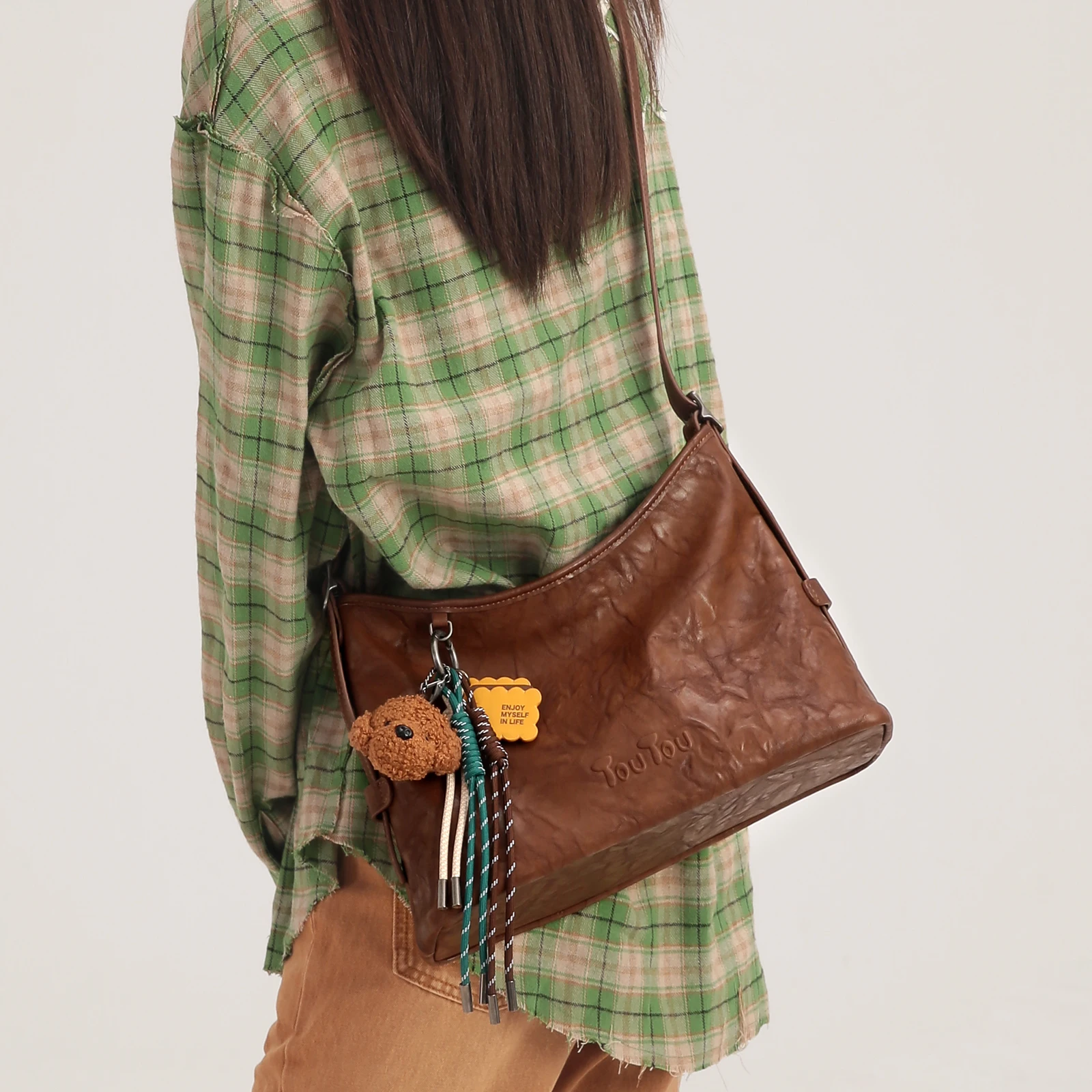 

TOUTOU Original Single Shoulder Crossbody Bag Women Christmas Gift Imitating Vegetable Tanned Tote Bag Large Capacity Armpit Bag