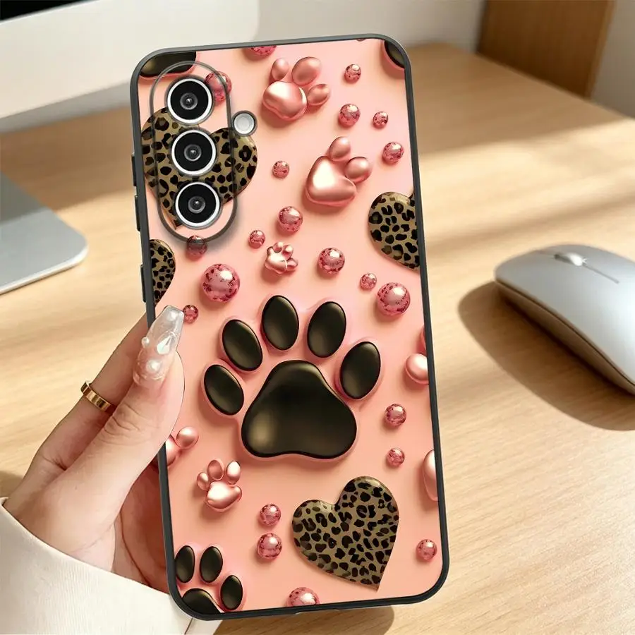 Pink Leopard Print Heart Case for Samsung Galaxy A57 A25 A16 A73 A51 A55 A05 A23 A52 A36 A06 A37 A53 A17 A15 Phone Cover A13 A70