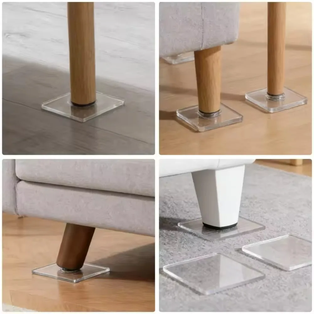 4PCS Self Adhesive Anti Vibration Mat Non Slip Pad for Washing Machine Transparent Home Bathroom Pads Furniture Bumper Damper
