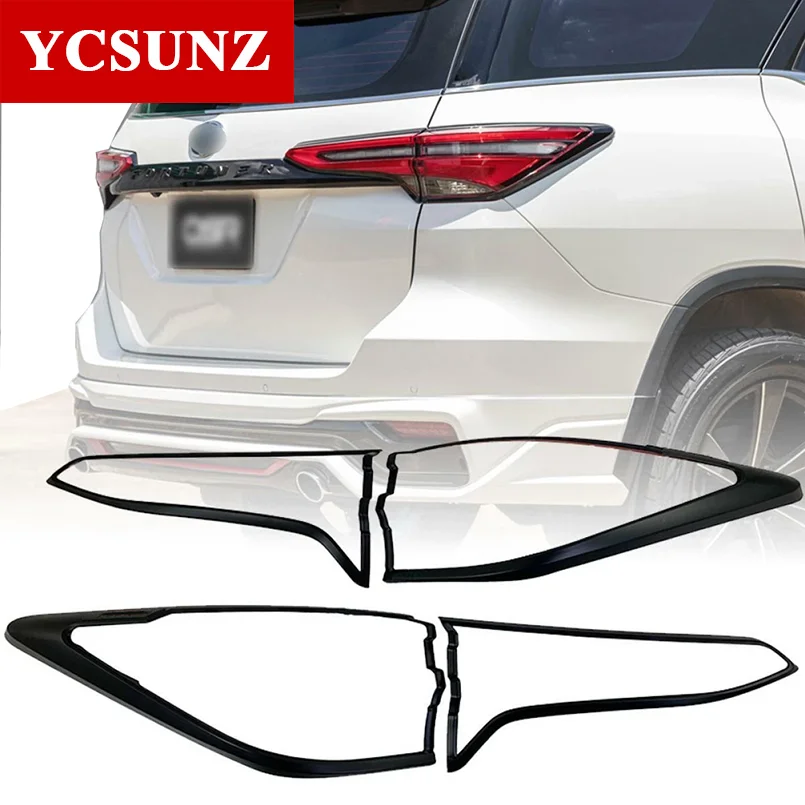 ABS Tail Light Cover Trim For Toyota Fortuner SUV 2020 2021 2022 Rear Lamp Hood Car Exterior Accessories