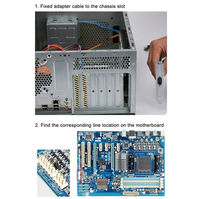 ABRJ-Computer Desktop Switch PC Power On/Restart Button Dual USB External Extension Power Cable On/Off Button For Office A