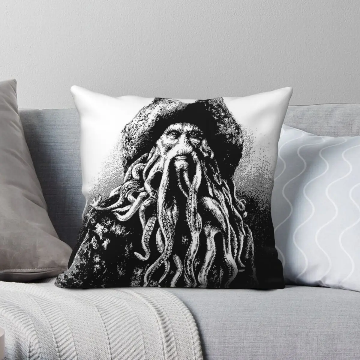 Davy Jones Square Pillowcase Polyester Linen Velvet Pattern Zip Decorative Pillow Case Car Cushion Cover 18