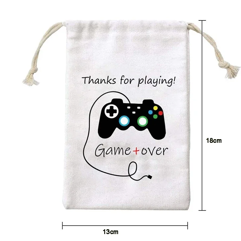 5pcs game over thank you Treat gift Bags Video Game boys weekend son Gamer friend family Gaming Birthday Party decoration favor