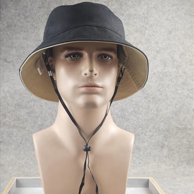 

Reversible Fisherman Hat Solid Color European Style Big Size Men's Cap Four Seasons Sun Hat Coffee Outdoor Bucket Hat Unisex