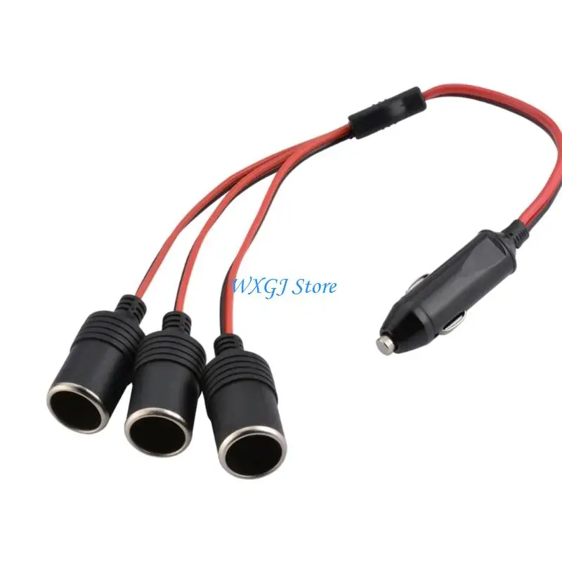 37JE 12V 24V Automotive Power Splitter 120W Car Cigarettes Splitter 1 Male To 3 Female Socket Power Adapter