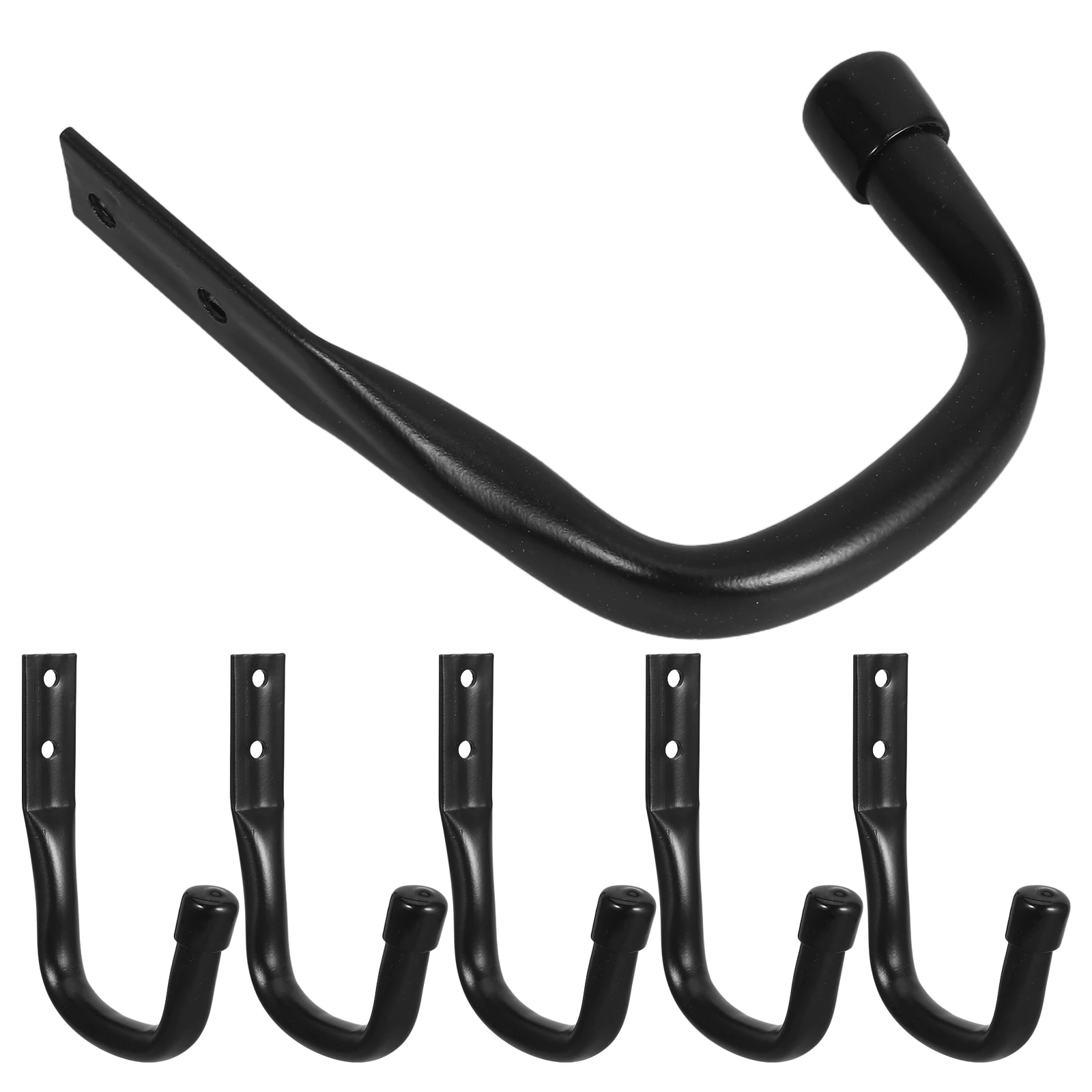 

6pcs Heavy Duty Metal Hooks Wall Mount Garage Storage Black Wear Resistant Bicycle Hanging Organizers Tools Rack Ski Canoe
