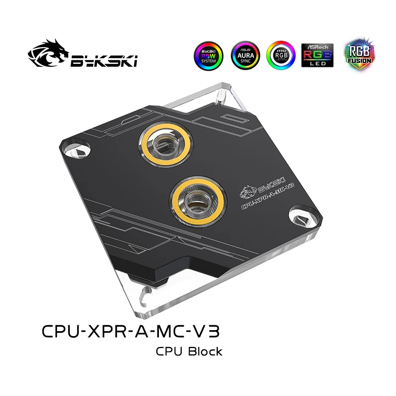 Bykski CPU-waterblok voor Intel LGA 1700 1200 1150 1151 1155 2011 2066, Tech. Stijlvolle CPU-koeler 5V SYNC /CPU-XPR-A-MC-V3