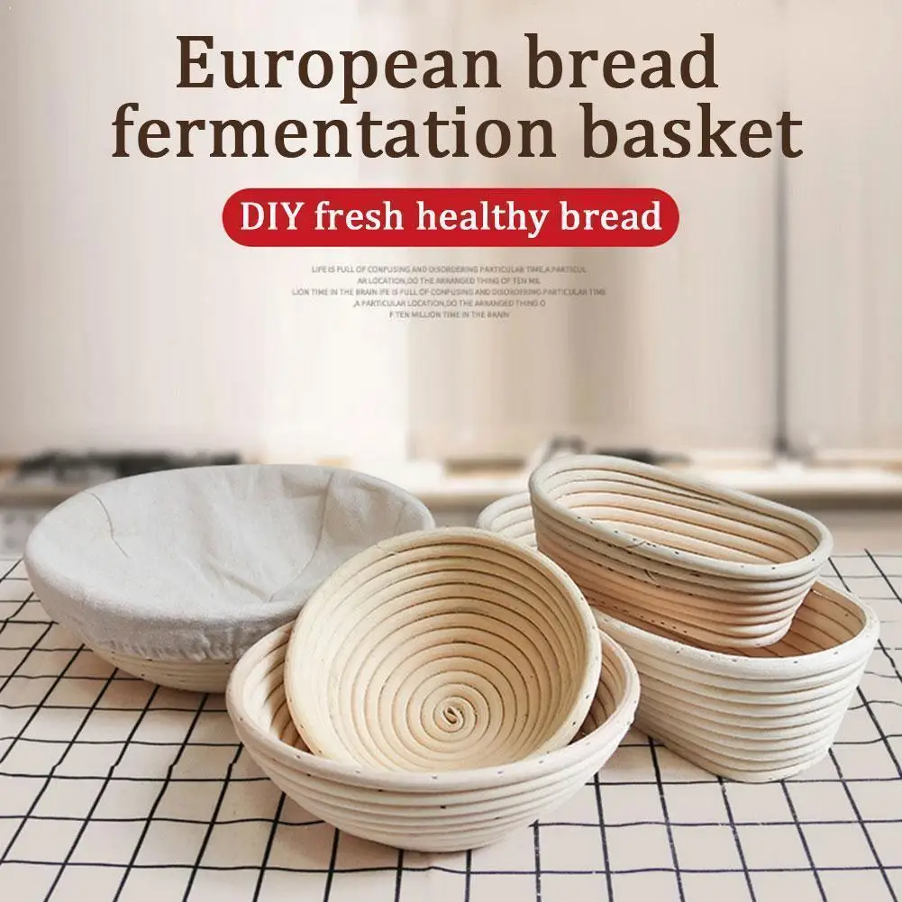 Cesta de fermentación de pan de ratán natural hecha a mano, tazón de mimbre para hornear, cesta para fermentación de masa de pan de levadura, banneton.