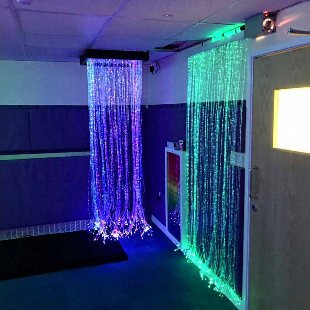 Sensory Rooms LED Fiber Optic Calming Curtain Visual Stimulation Sensory Therapy Fiber Optic Equipment