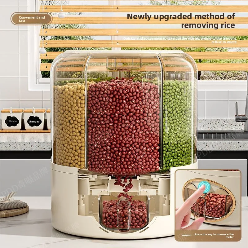 

Household Insect-proof and Moisture-proof Sealed Multi-compartment Rotating Partition Rice Storage Tank for Grain Storage