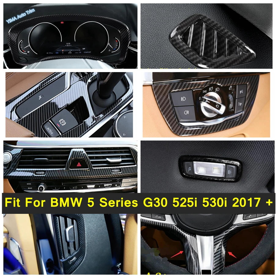 

Carbon Fiber Accessories Dashboard / Gear Position Panel / AC Air Outlet Cover Trim For BMW 5 Series G30 525i 530i 2017 - 2023