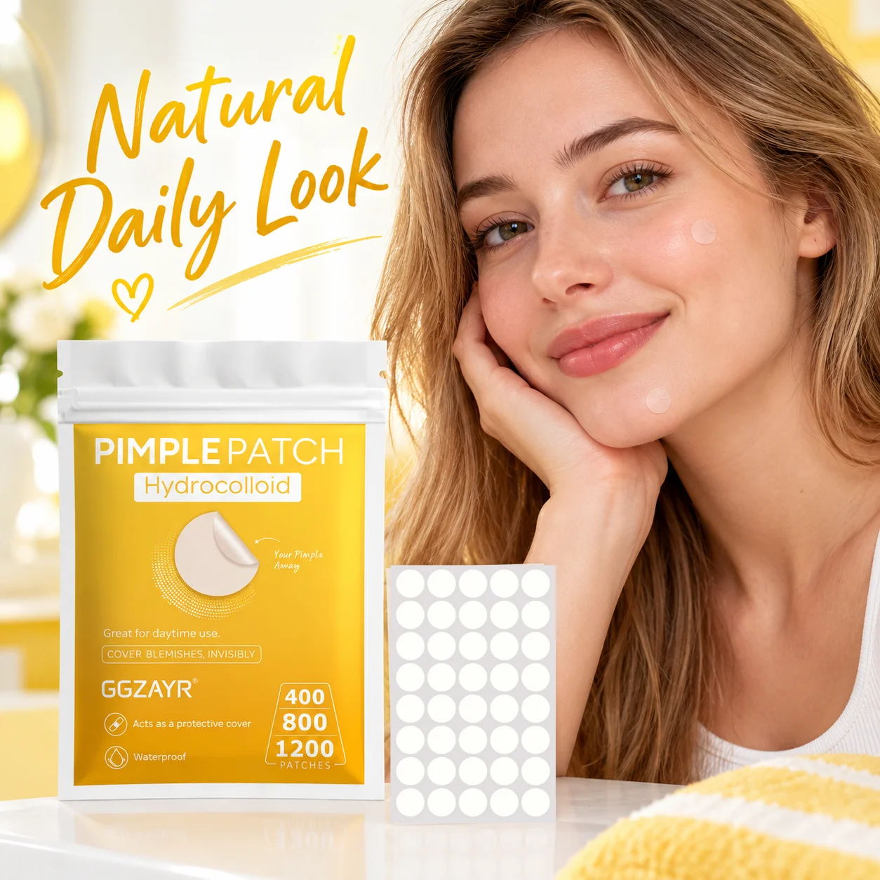 680PCS Invisible Look Pimple Patches, 17 Sheets Round Hydrocolloid Face Stickers for Daily Wear, Travel and Beauty Routine