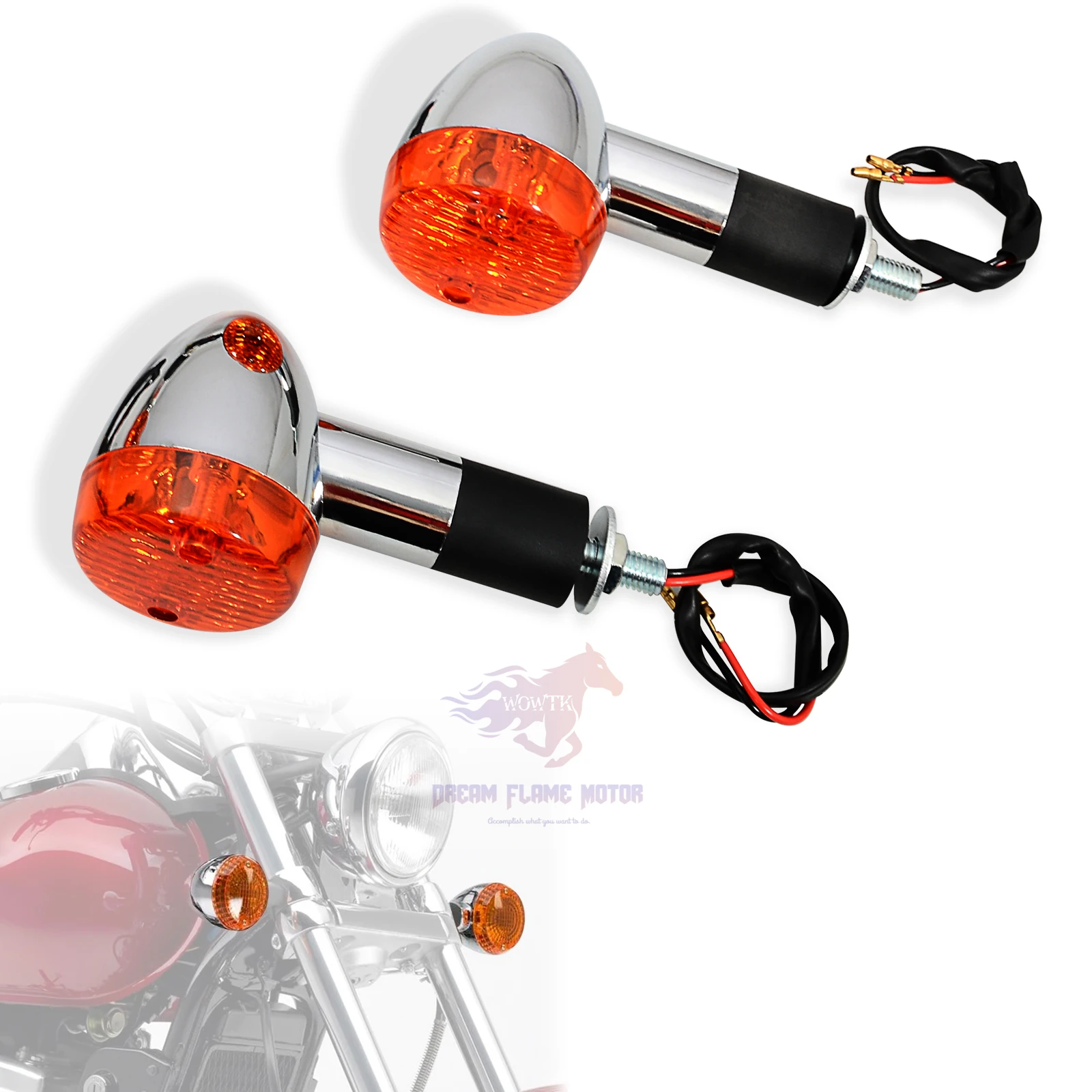 4 Pcs Turn Signal Lamp Set Motorcycles Rear Front Lamp light Retro Amber For Kawasaki Vulcan VN 750 800 900 1500 1600 1700 2000