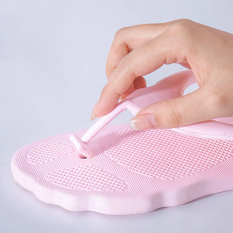 الأزواج رحلة السفر المحمولة للطي النعال 2025 الصيف كعب مسطح الشاطئ الوجه يتخبط امرأة عدم الانزلاق كليب تو الشرائح في الهواء الطلق #4