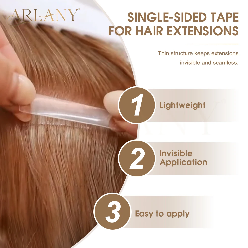 ARLANY Single Sided Tape for Tape In Extensions 120 Tabs Replacement Hair System Tape Strong Hold 4cm X 0.8cm Wig Adhesive Tape