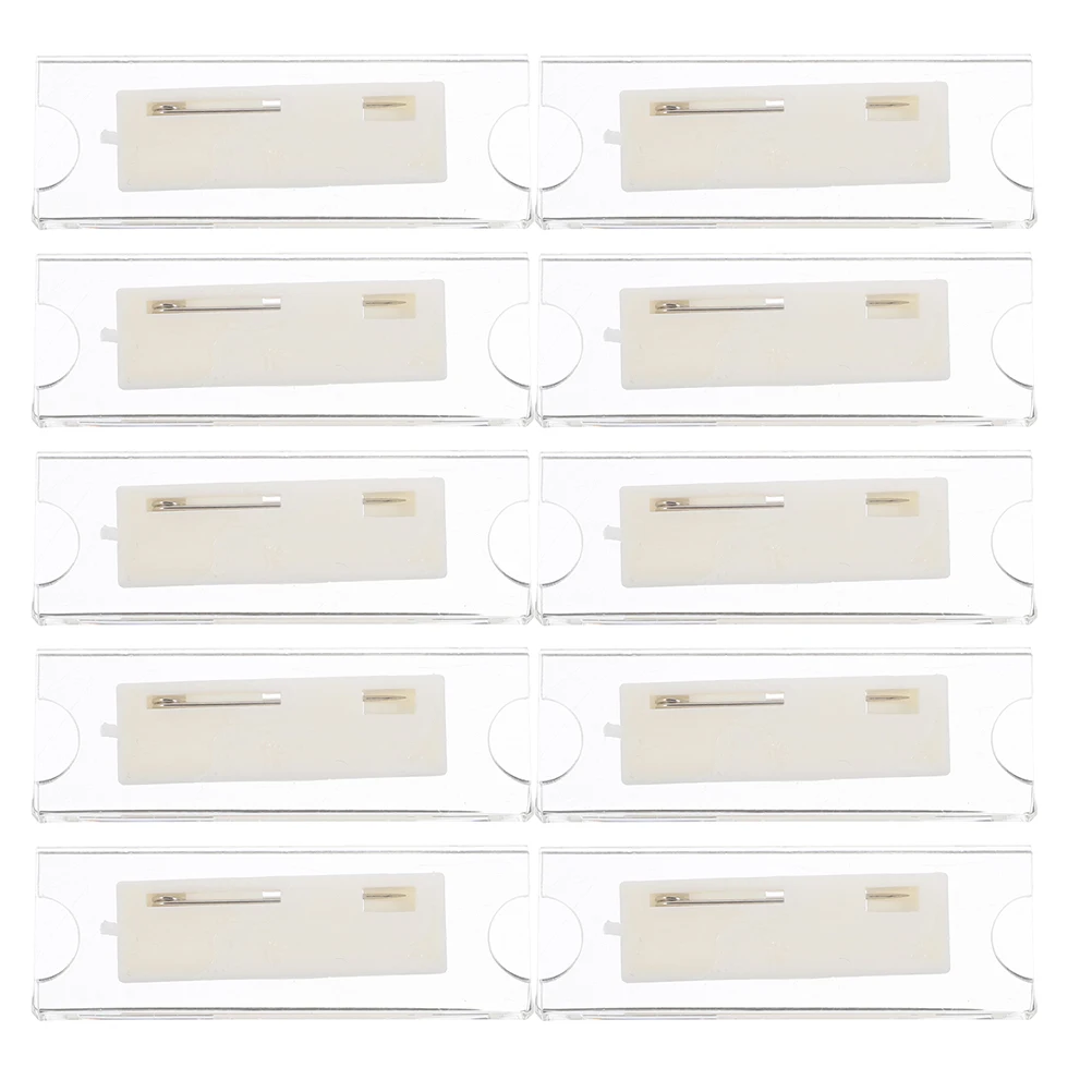 

10pcs Work Badge Transparent Permit Badges Replacement Insert Card Employee Tag Holders For School Office Hotel