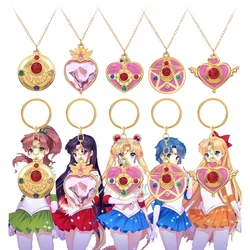Anime Cute Pink Girl Necklace Tsukino Usagi Magical Transformation MOON Girl Keychian Cosplay Props Gift Men Women Bag Jewelry