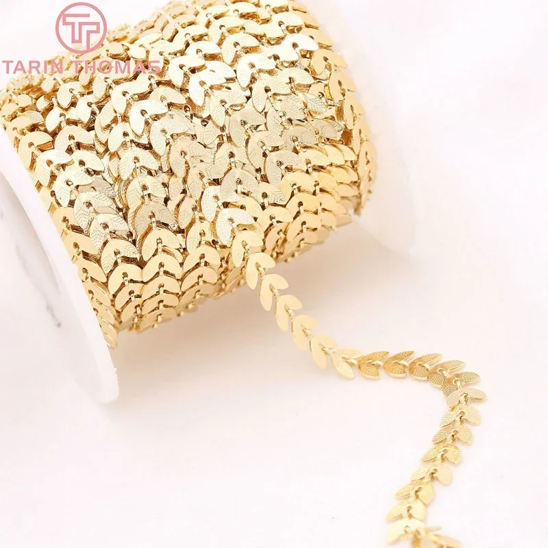 (4316)1 Meter Width 6MM 24K Gold Color Brass Wheat Necklace Chains High Quality Diy Jewelry Findings Accessories