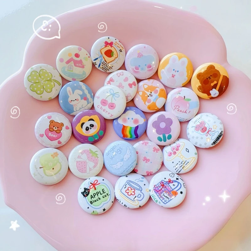 

6 шт./компл., милый значок в корейском стиле, кавайный мультяшный ретро-зажим для значка с пандой для сумки Ita, INS, эстетический модный значок, булавка, детский подарок