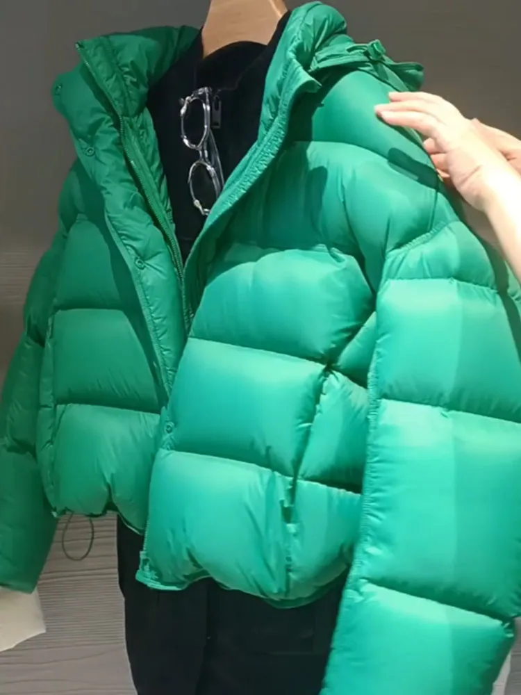 Unique ort een Women's down Jaet Korean Sle Winter Coat Thiened Polyester Fiber High-End Feel Small Size Friendly