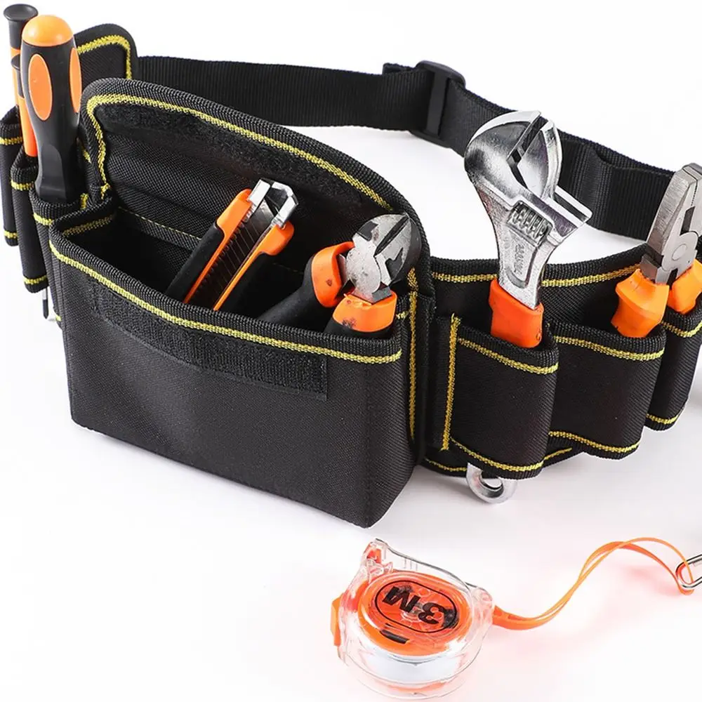Multi-pocket Hardware Tool Kit Multi-functional Large Capacity Electrician's Tool Bag Sturdy Thicken Waist Pack Carpenter