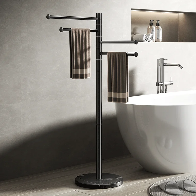 

Rotary 304 stainless steel floor-to-ceiling marble towel rack