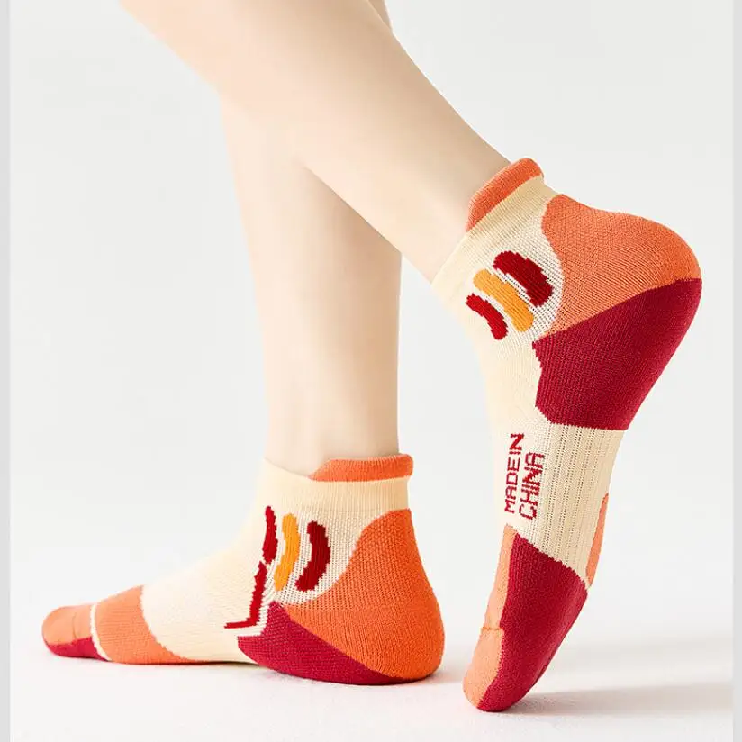 

5pair Women’s Ankle Sports Socks Summer Thick Terry Sole Breathable Sweat Wicking Running Basketball Sock