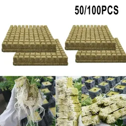 50/100 szt. Wełna mineralna kostki do uprawy wełna mineralna przystawki do sadzenia kostek do hydroponiki sadzonki rozmnażanie roślin