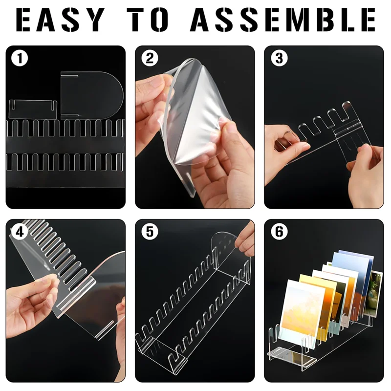 High Quality-2 Pcs 12 Tier Acrylic Greeting Card Display Stand Portable Card Display Rack Clear Postcard Holder Display Stand