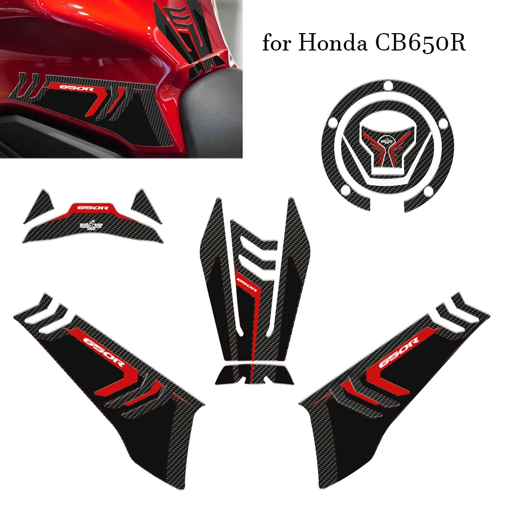 لهوندا CBR650R CB650R 2019-2023 مكافحة زلة خزان الوقود ملصقات غطاء الغاز النفط حماية وسادة دراجة نارية مقاومة للخدش ملصق